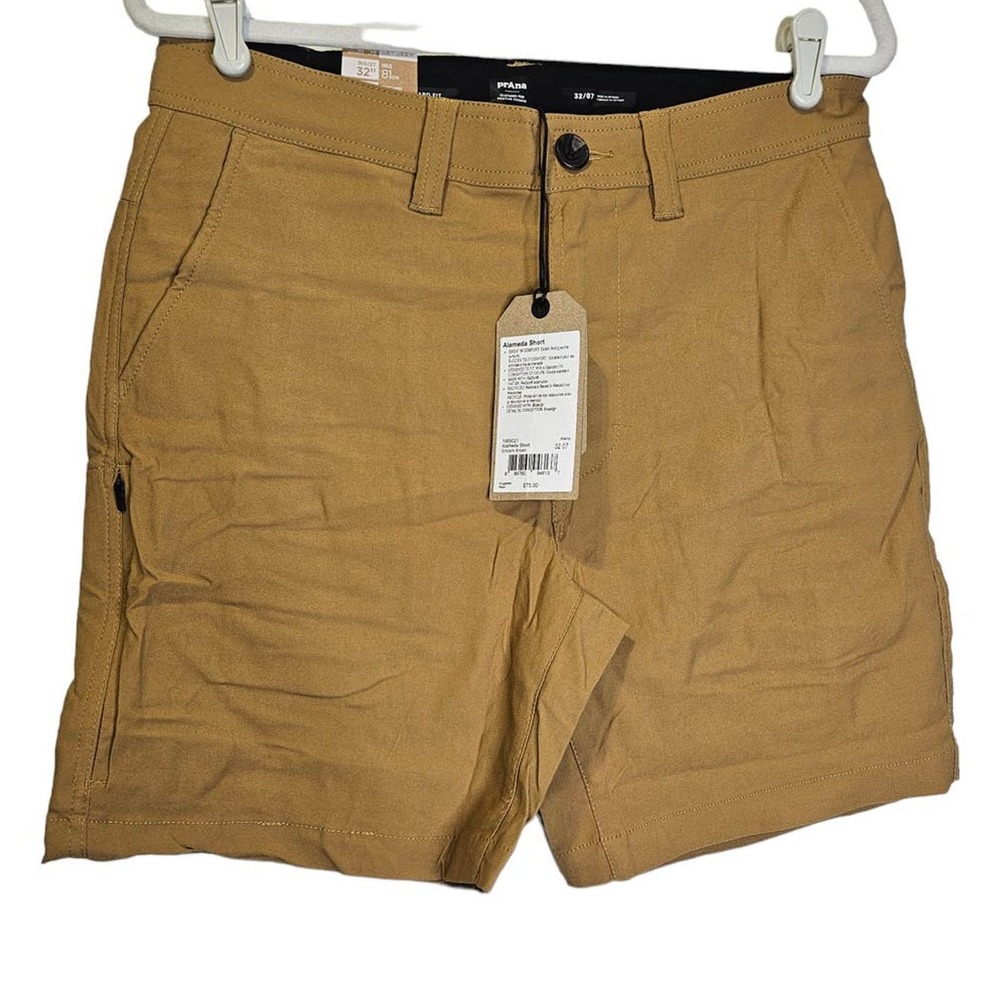 NEW Prana Alameda Short 32 9" Brown Gorpcore Outdoor Wicking Hiking Recycled